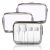 EnixwH 3 Piezas Neceser Viaje Transparente, Neceser Transparente Viaje Avion, Bolsa Liquidos Avion, Bolso Transparente Mujer, PVC Impermeable Bolsa Avion para Llevar Líquidos, para Mujeres Y Hombres